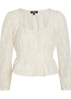 Jay embroidered cotton and silk-blend blouse