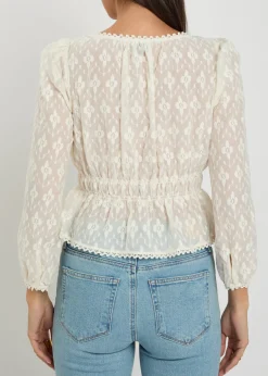 Jay embroidered cotton and silk-blend blouse