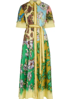 Jerry floral-print cotton midi shirt dress
