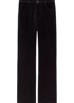 Joan straight-leg velvet trousers