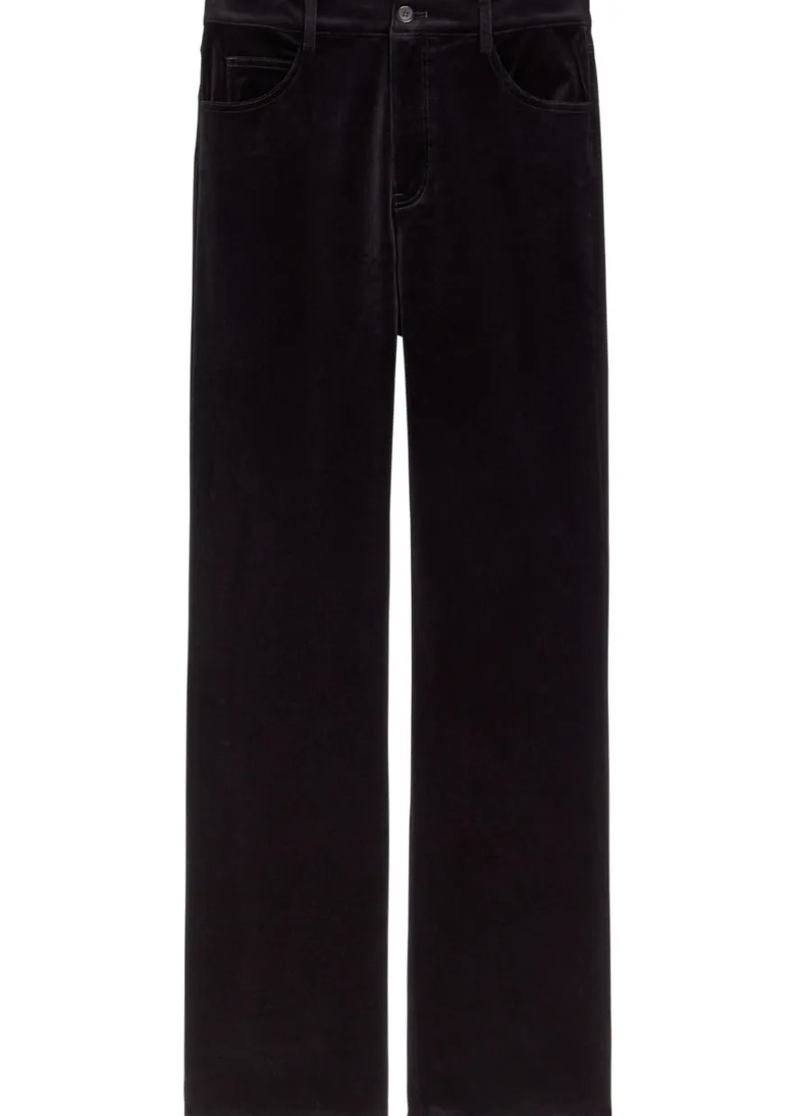 Joan straight-leg velvet trousers