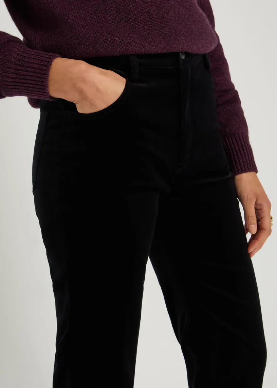 Joan straight-leg velvet trousers