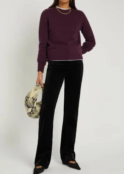 Joan straight-leg velvet trousers