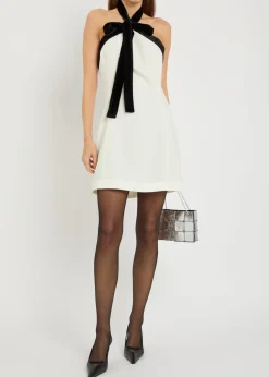 Jolie bow-embellished crepe mini dress