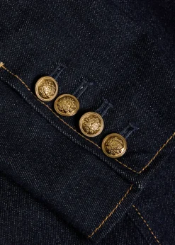 Jordan sweatshirt-effect stretch-denim jacket
