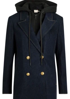 Jordan sweatshirt-effect stretch-denim jacket