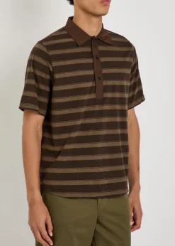 Judo striped cotton polo shirt