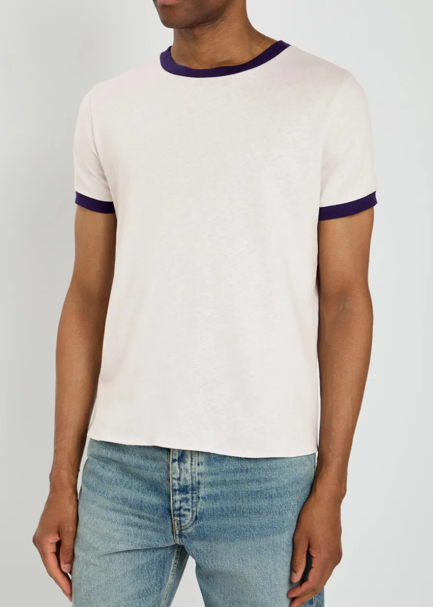 Jules logo cotton and linen-blend T-shirt