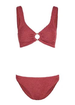Julia gold-hoop crinkle bikini