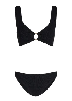 Julia gold-hoop crinkle bikini