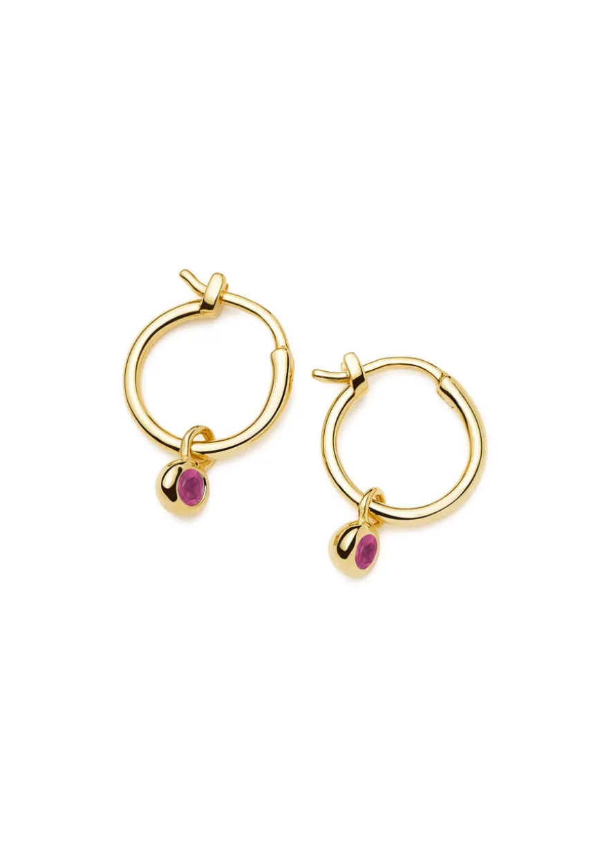 July Birthstone 18kt gold vermeil earrings