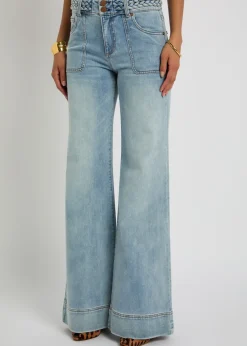 Juno braided wide-leg jeans