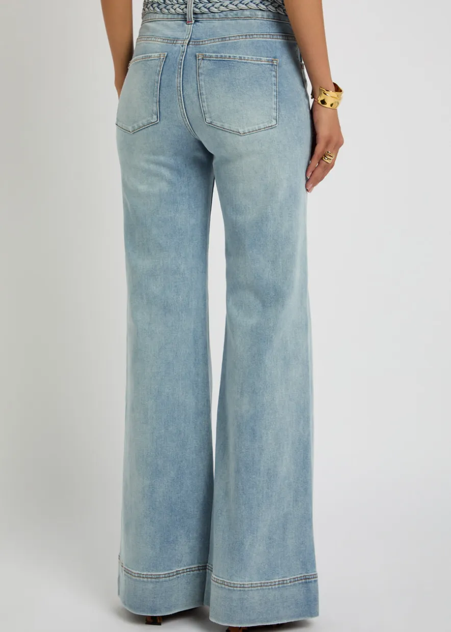 Juno braided wide-leg jeans