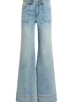 Juno braided wide-leg jeans