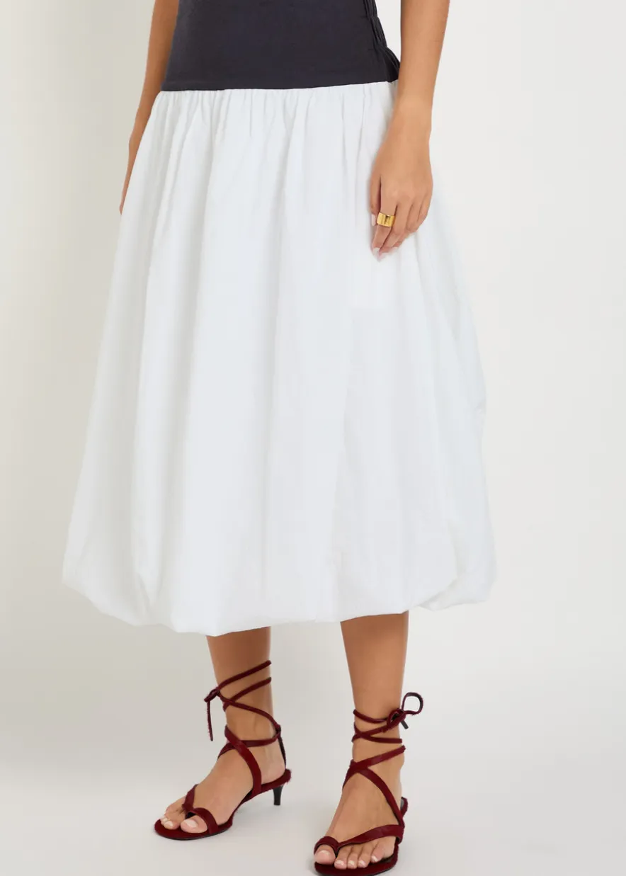Jupe Bouffante pleated cotton midi skirt