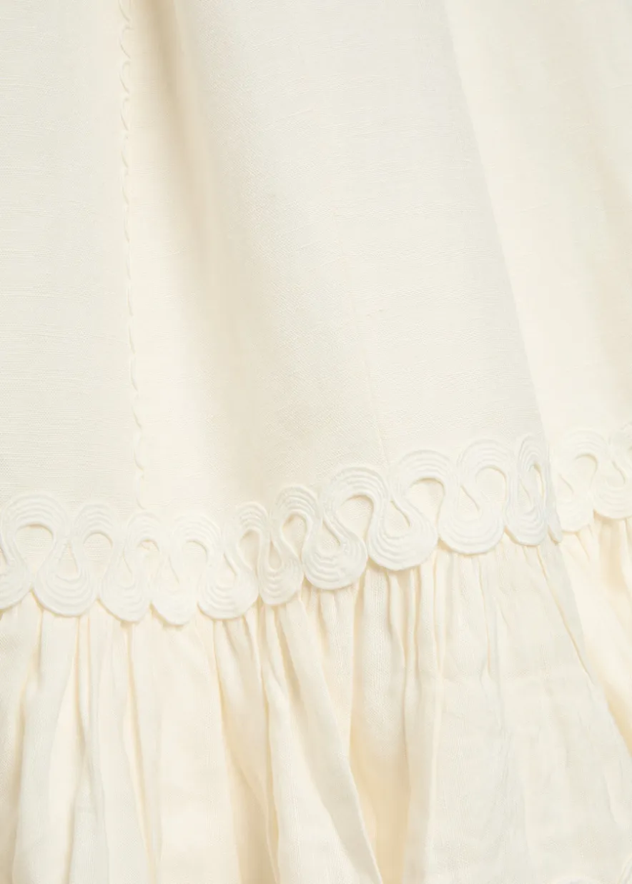 Kahlia appliquéd linen-blend mini dress