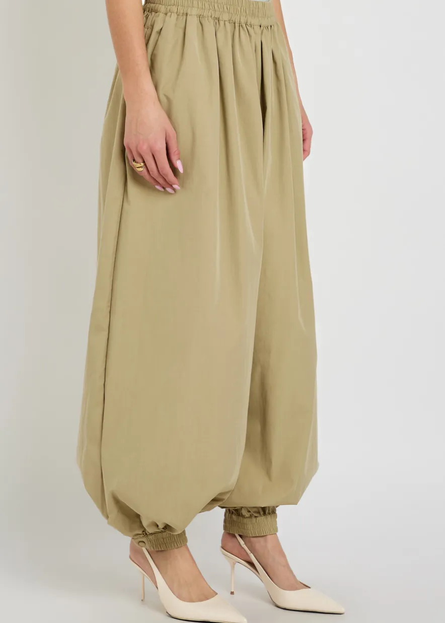 Kalani balloon-leg cotton-blend poplin trousers