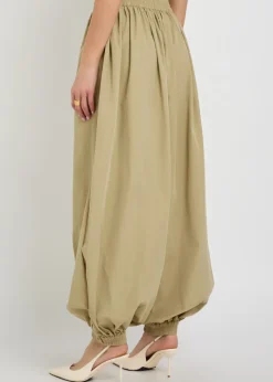 Kalani balloon-leg cotton-blend poplin trousers