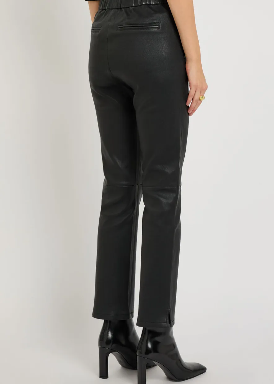 Kamilla slim-leg leather trousers