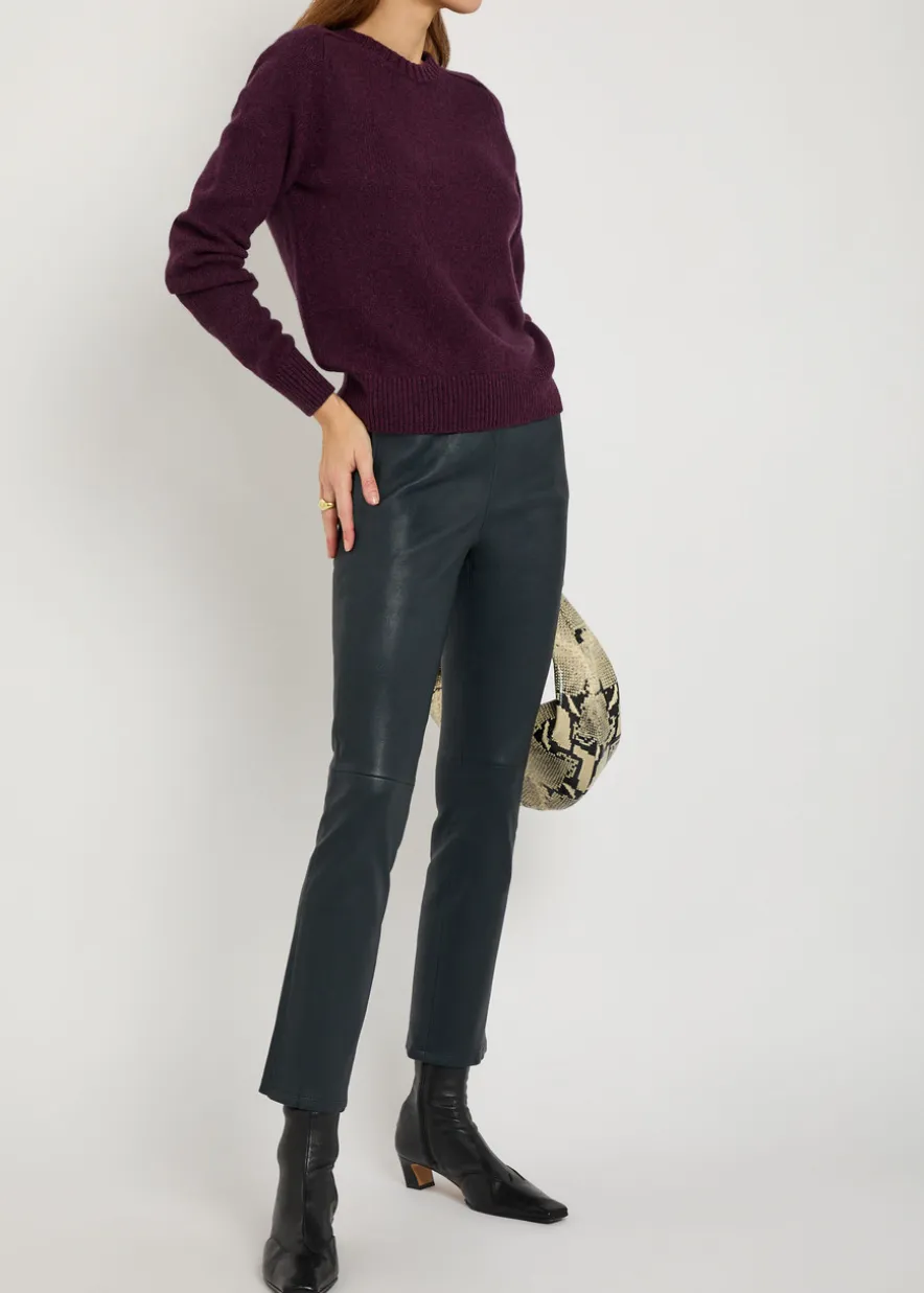 Kamilla slim-leg leather trousers