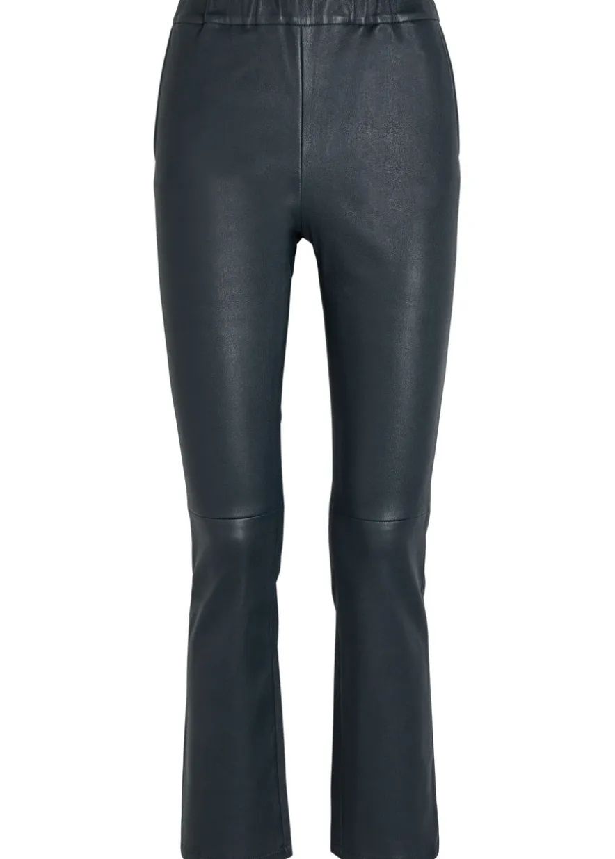Kamilla slim-leg leather trousers
