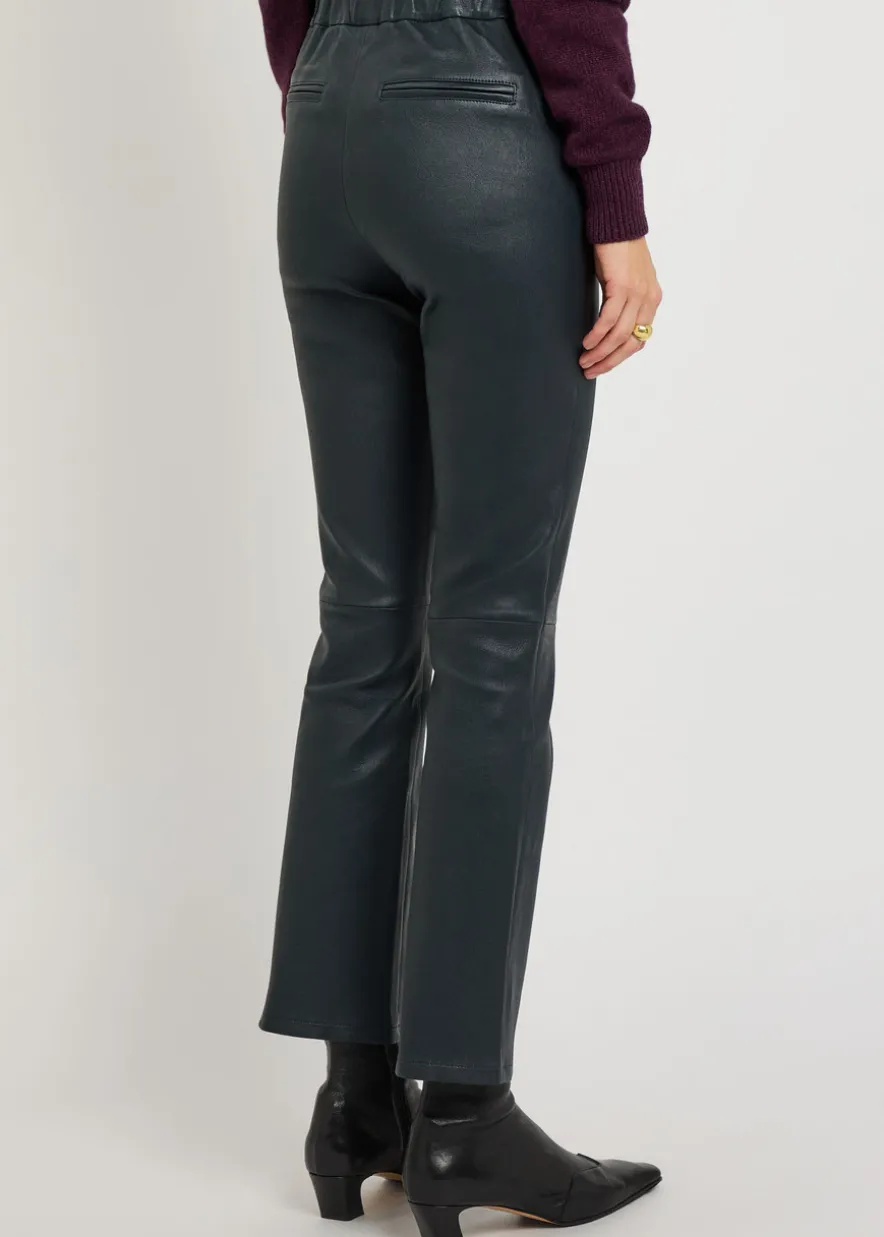Kamilla slim-leg leather trousers