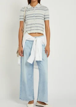 Karina striped cotton-blend cardigan