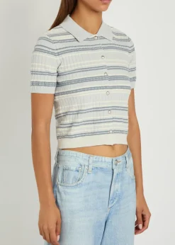 Karina striped cotton-blend cardigan