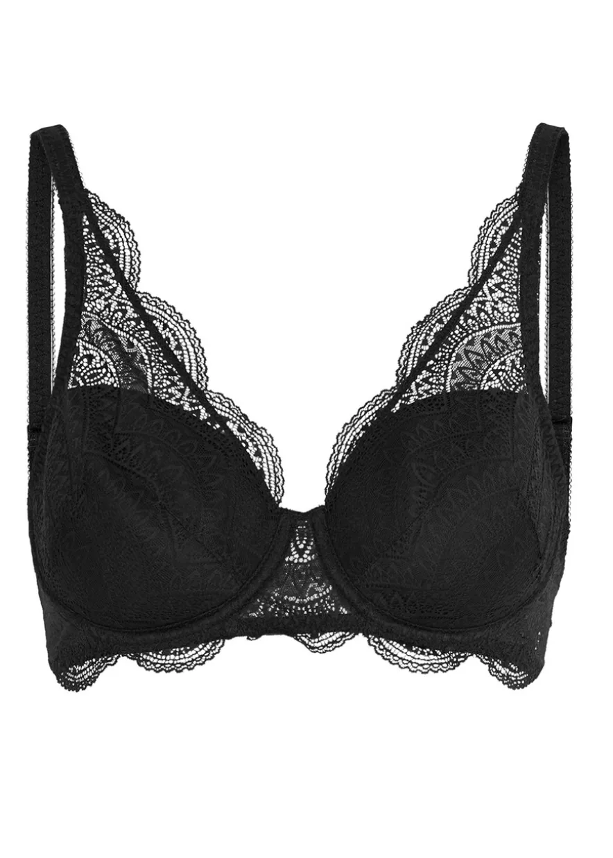 Karma lace padded half-cup bra