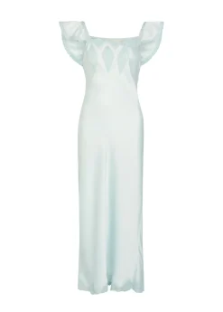 Karmine lace-trim satin midi dress