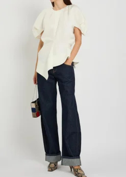 Karo turn-up curved jeans