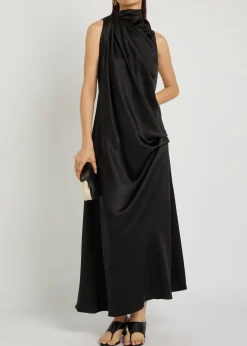 Kate draped silk midi dress
