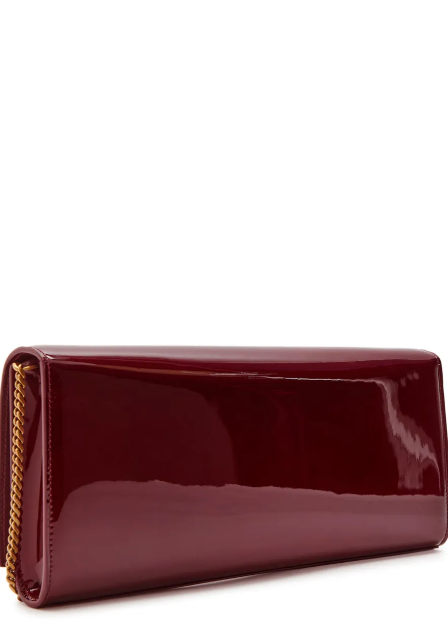 Kate logo patent leather clutch