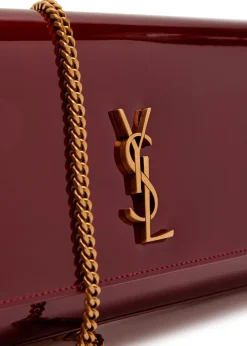 Kate logo patent leather clutch