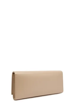 Kate logo pebbled leather clutch