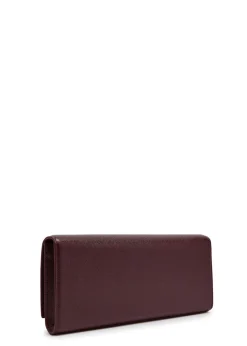 Kate logo pebbled leather clutch