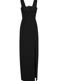 Kathleen floral-appliquéd wool-blend maxi dress