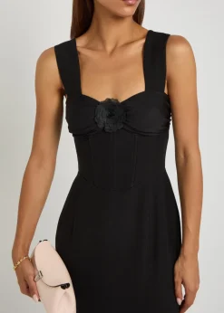 Kathleen floral-appliquéd wool-blend maxi dress