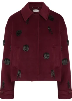 Katya bead-embellished wool-blend jacket