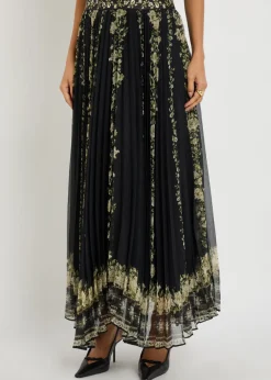 Katz floral-print chiffon maxi skirt