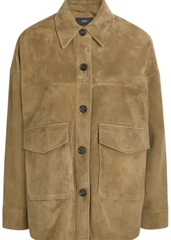 Kaylee panelled suede overshirt