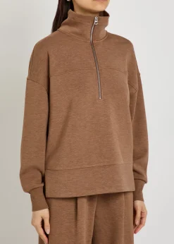 Kayleigh half-zip stretch-jersey sweatshirt