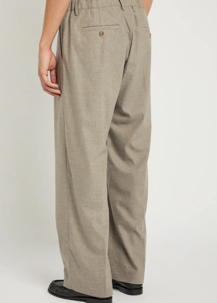 Kay pleated straight-leg woven trousers