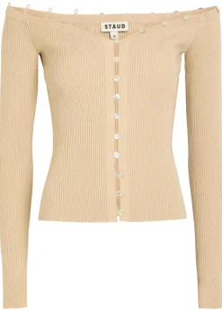 Keaton off-the-shoulder wool and cotton-blend top