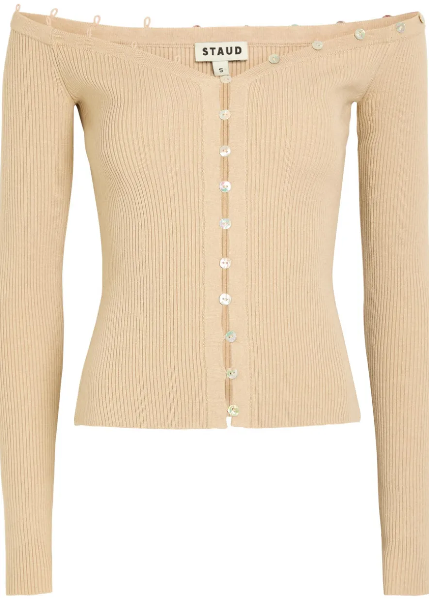 Keaton off-the-shoulder wool and cotton-blend top