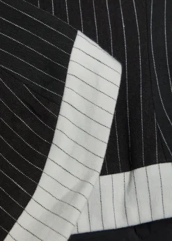 Kelly pinstriped strapless linen-blend top