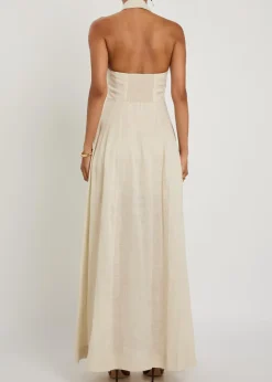 Kendall halterneck linen maxi dress