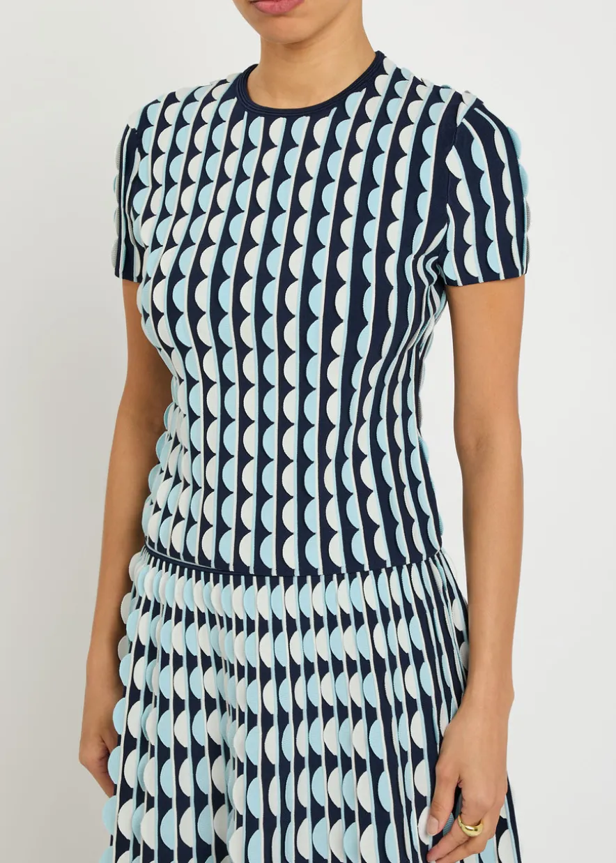 Kendra scalloped knit T-shirt