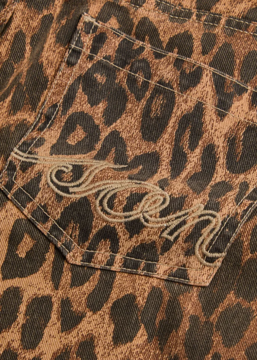 Kenny leopard-print bootcut cropped jeans
