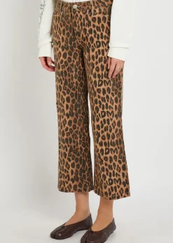 Kenny leopard-print bootcut cropped jeans